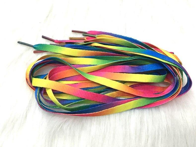1 Pair Rainbow Gradient Flat Canvas Shoelaces  80CM/100CM/120CM - Woodland Gatherer