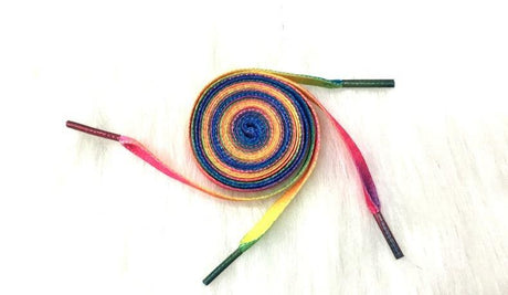 1 Pair Rainbow Gradient Flat Canvas Shoelaces  80CM/100CM/120CM - Woodland Gatherer