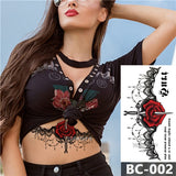 Chest Temporary Tattoo Waterproof Lace Totem Lotus Mandala