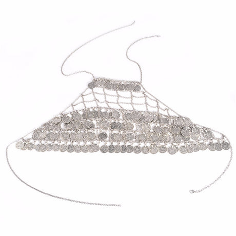 Bohemian Silver Coin Crop Top