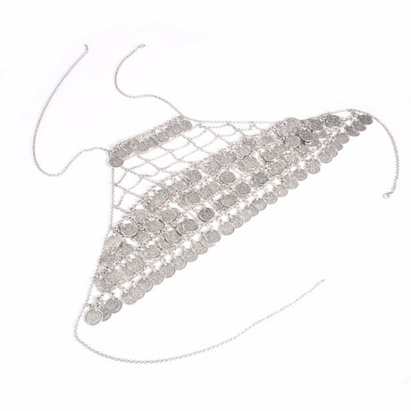 Bohemian Silver Coin Crop Top