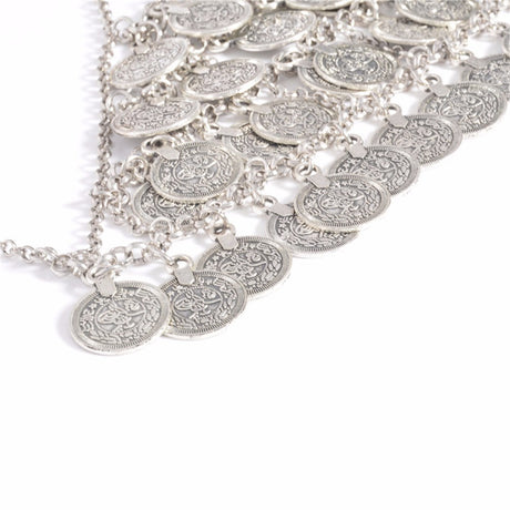 Bohemian Silver Coin Crop Top