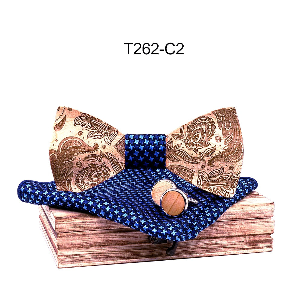 Paisley Wooden Bow Ties