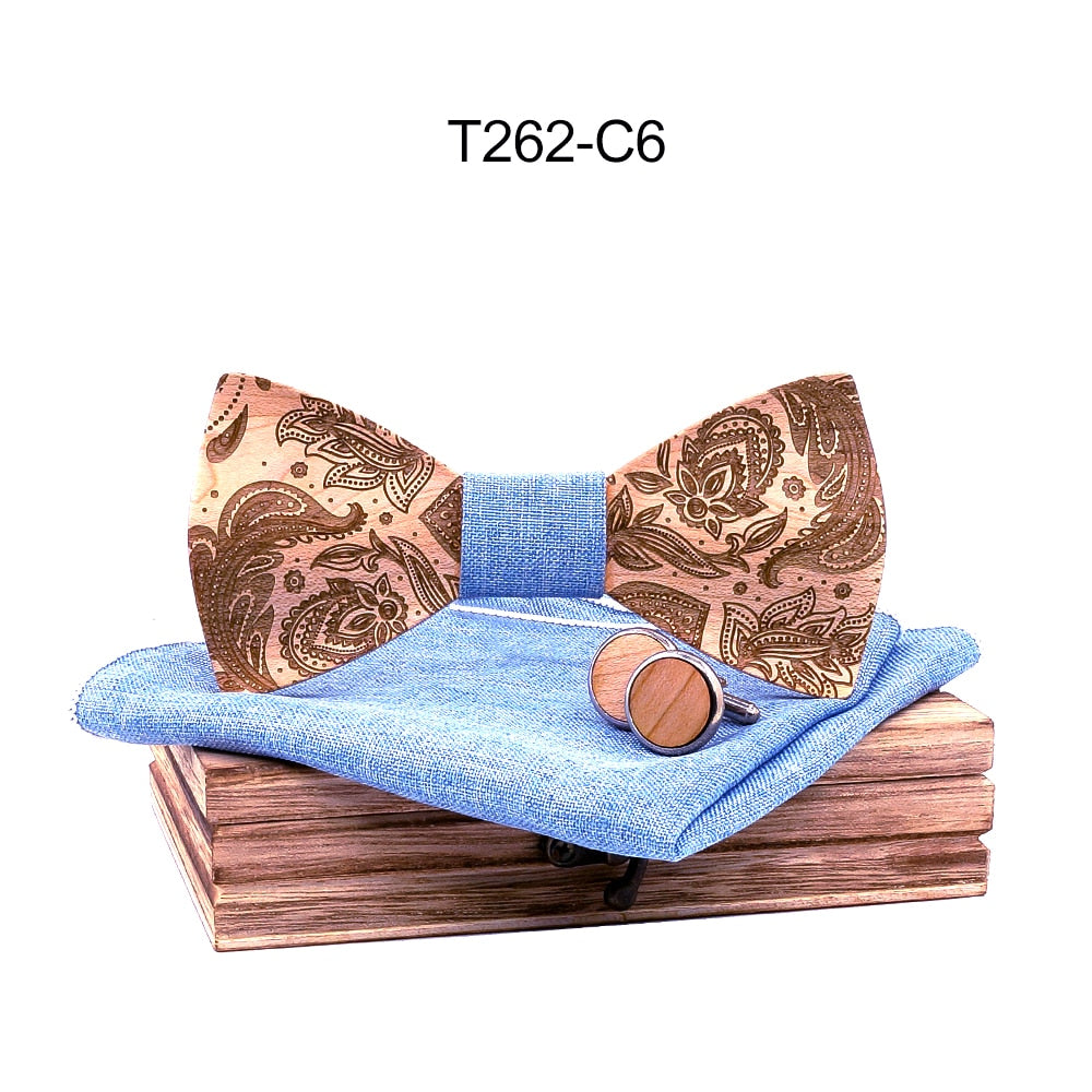 Paisley Wooden Bow Ties