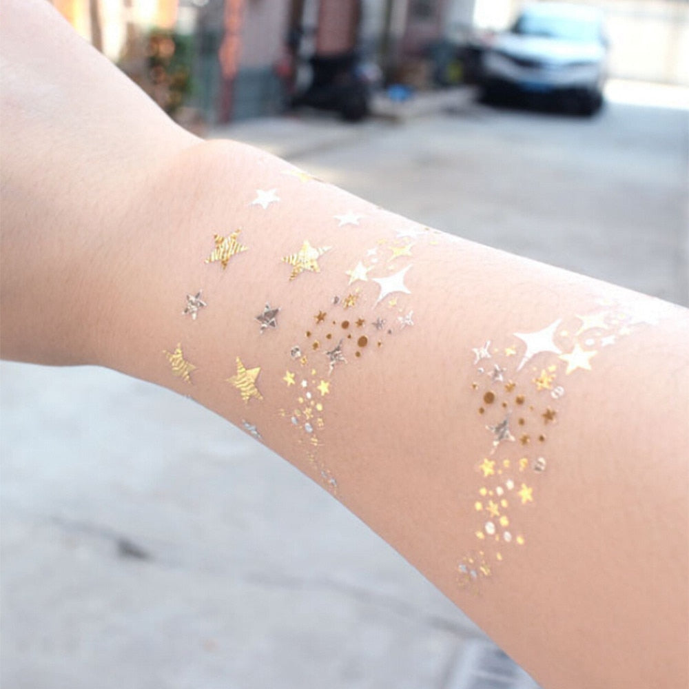 Buy Gold and Silver White Moon Phase Temporary Tattoo Boho Temporary Tattoo  Moon Tattoo Gold Tattoo Festival Tattoo Gift Online in India - Etsy