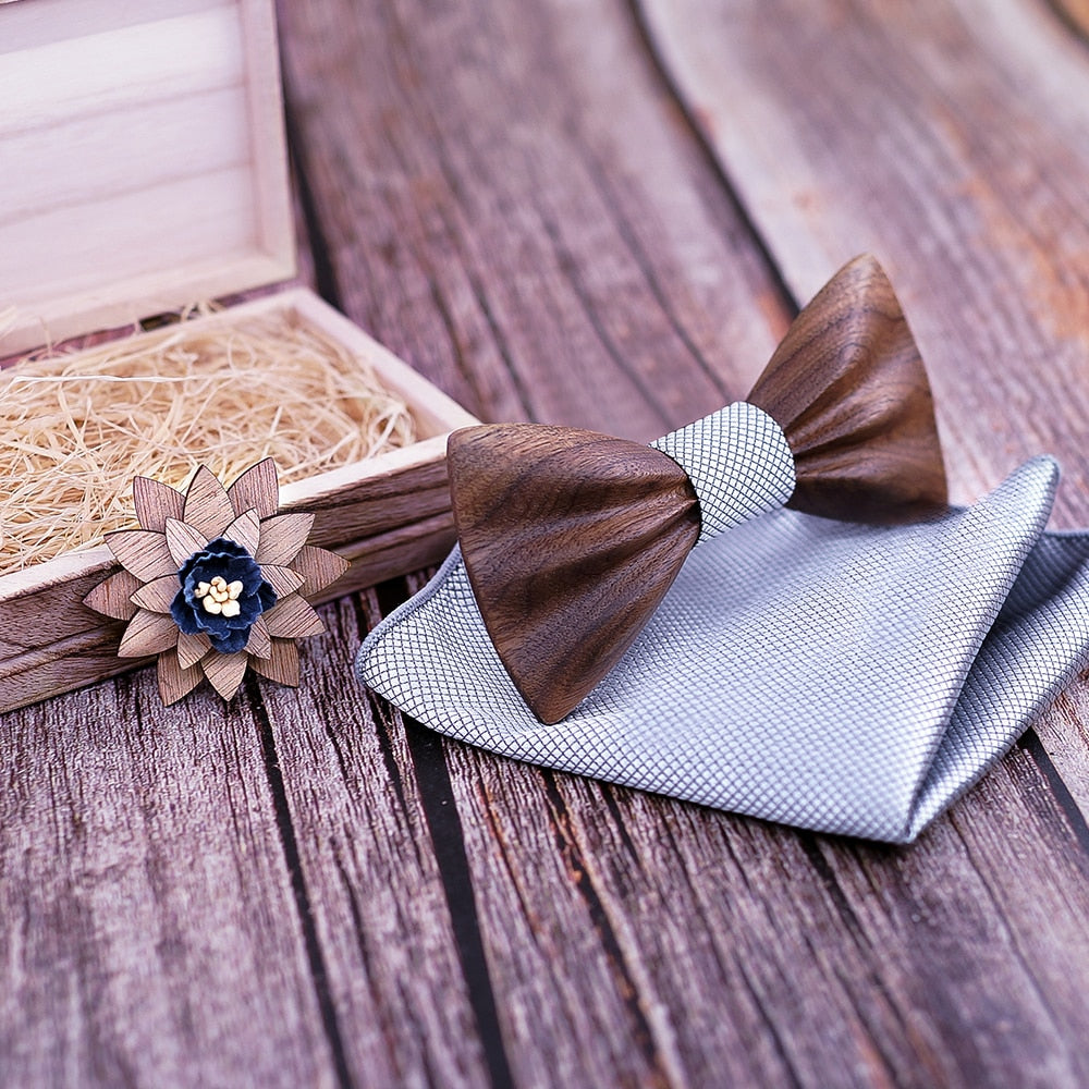 Carved Wooden Bow Tie