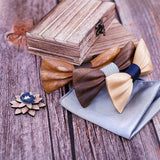 Carved Wooden Bow Tie