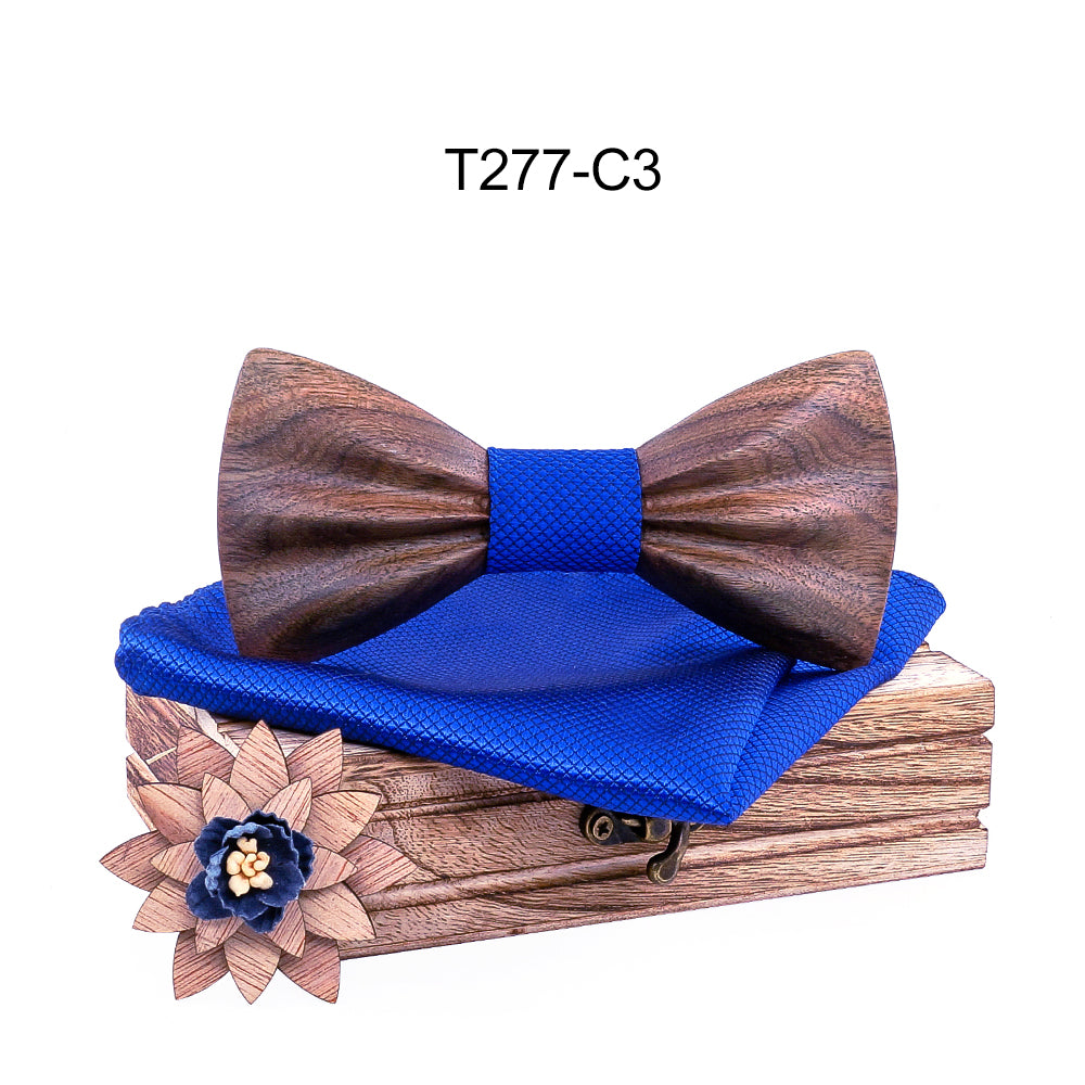 Carved Wooden Bow Tie