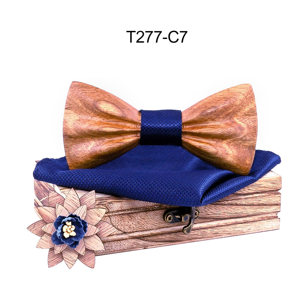 Carved Wooden Bow Tie