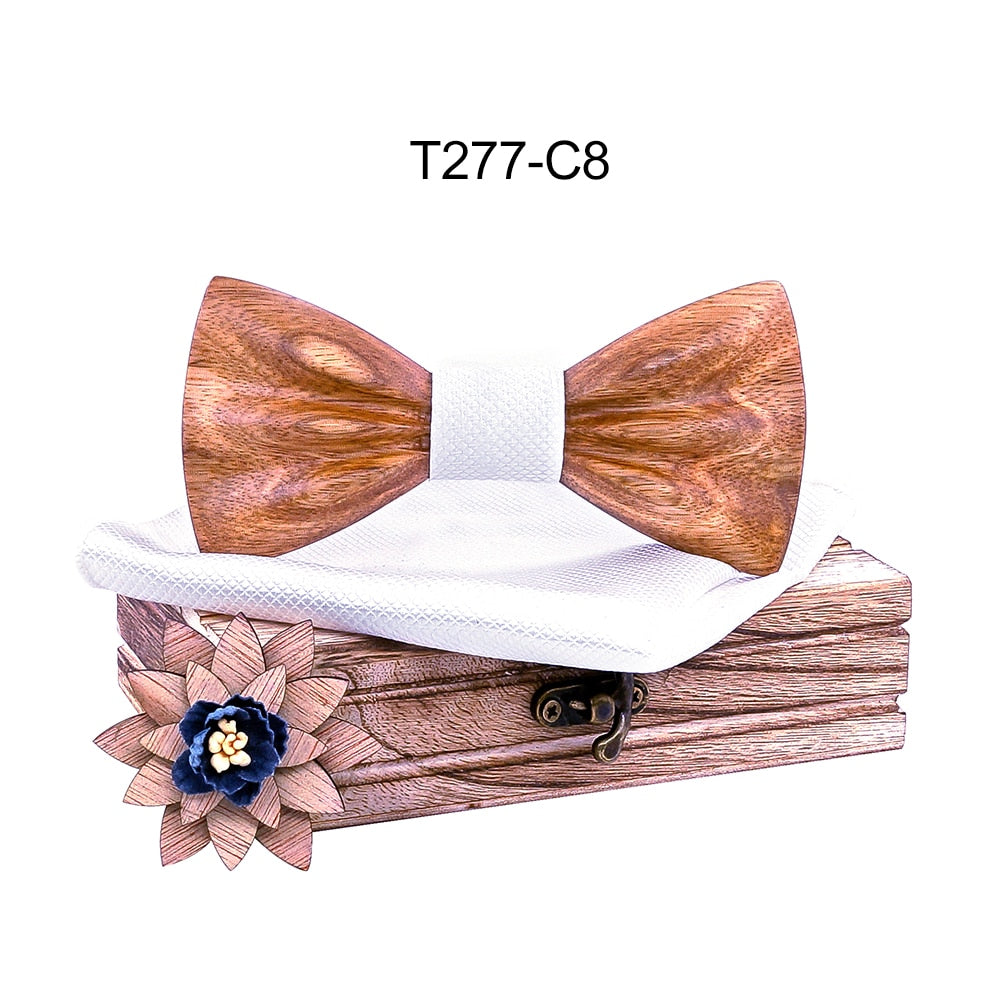 Carved Wooden Bow Tie