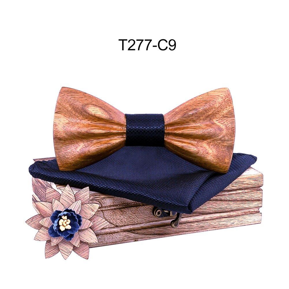 Carved Wooden Bow Tie