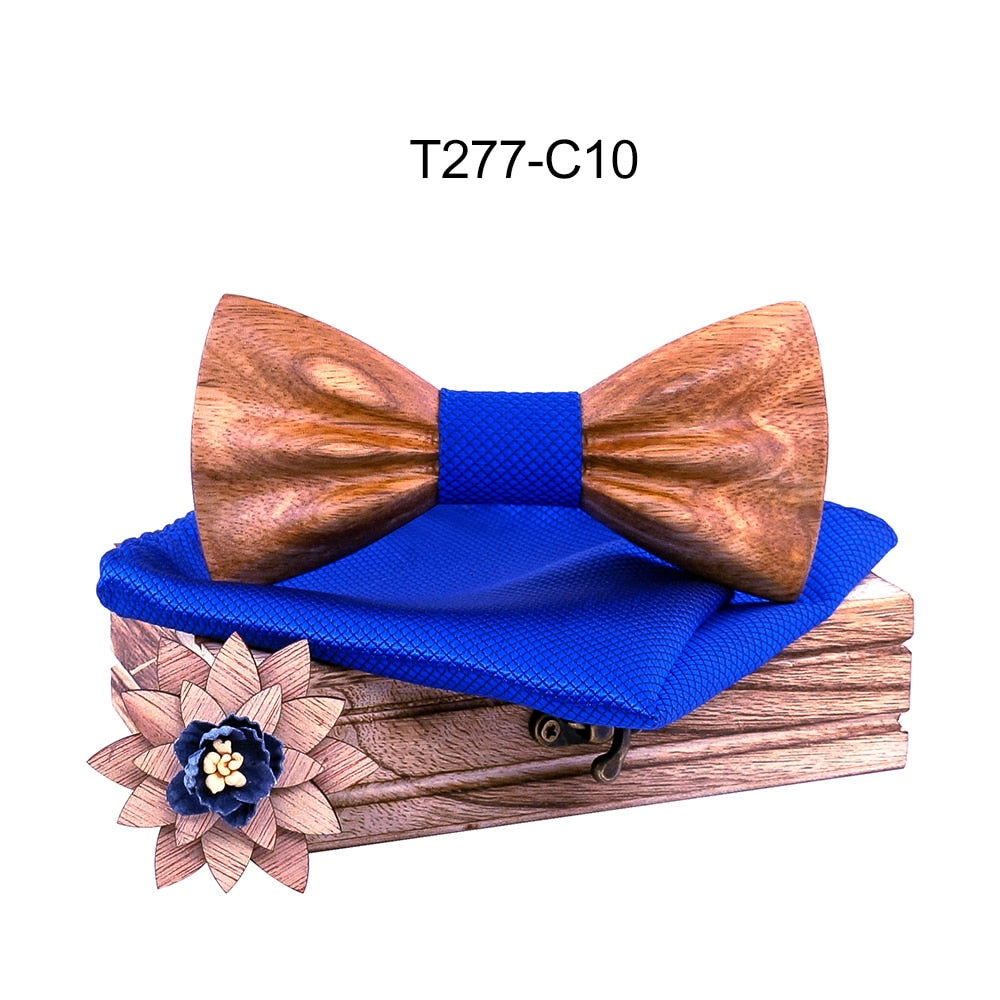 Carved Wooden Bow Tie
