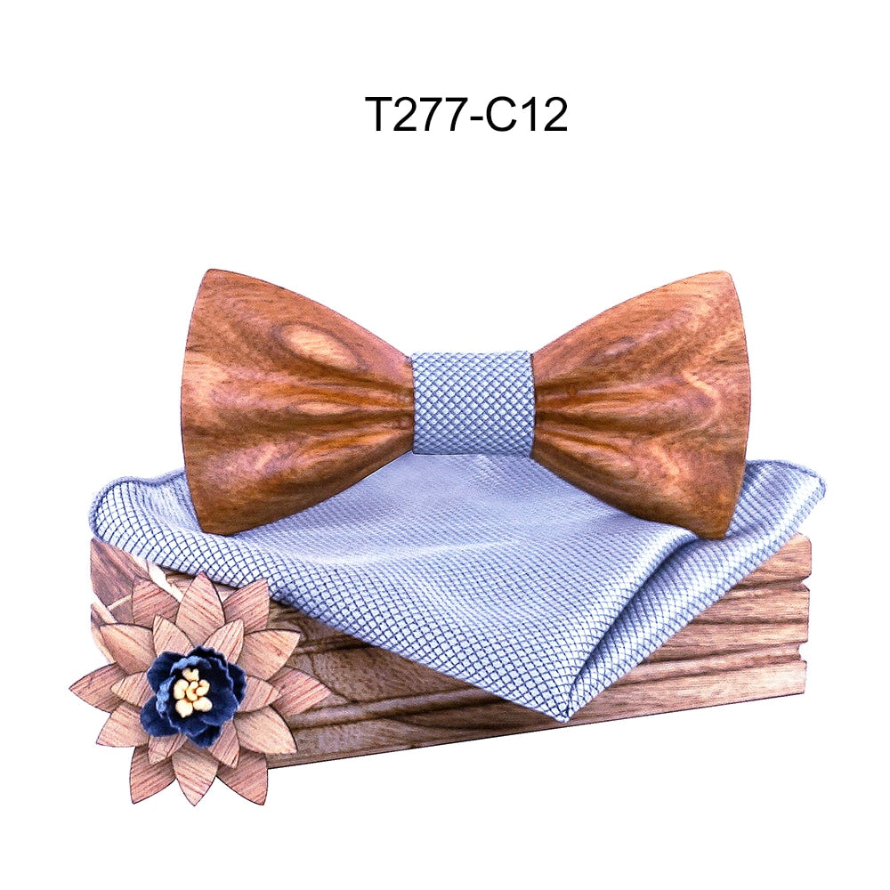 Carved Wooden Bow Tie
