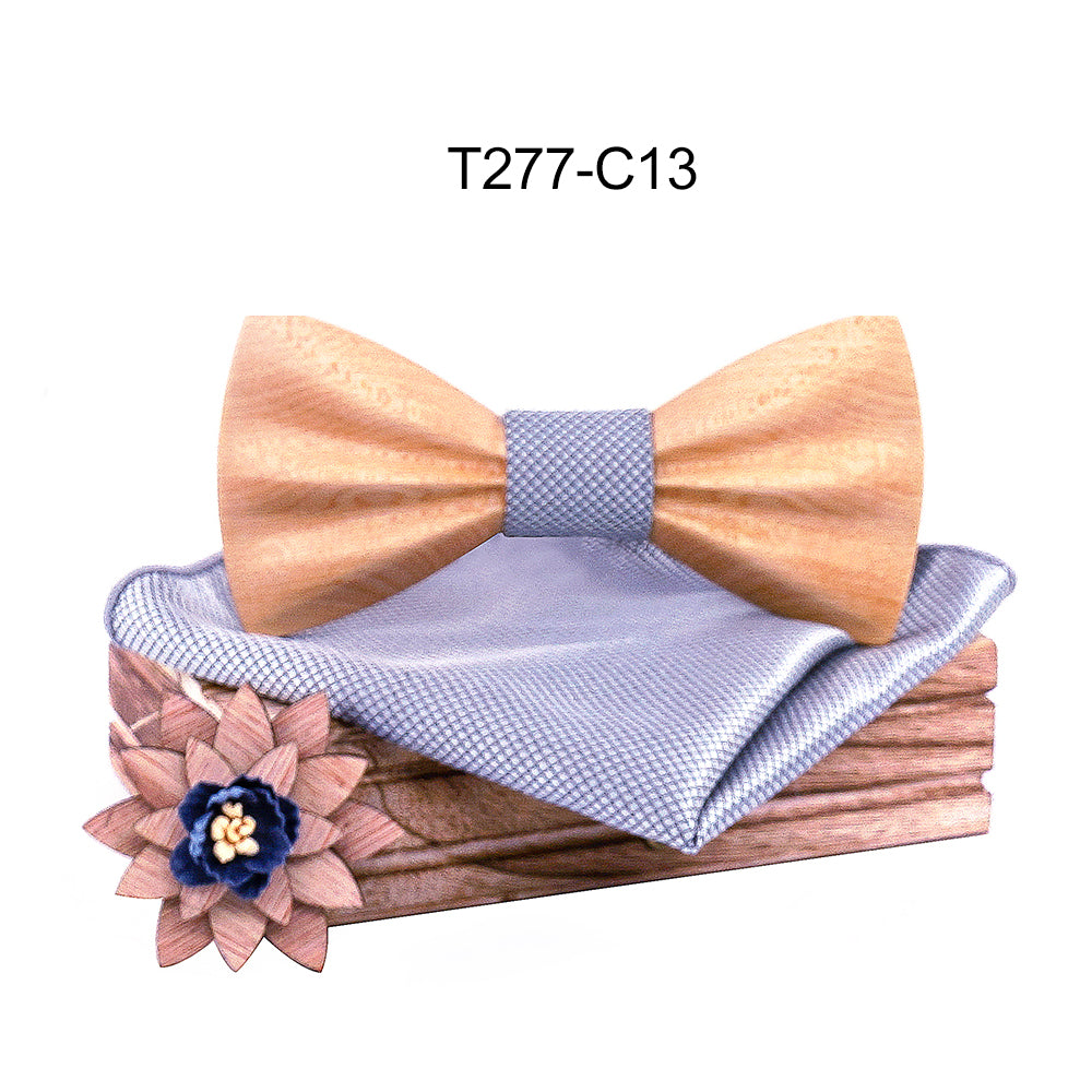 Carved Wooden Bow Tie