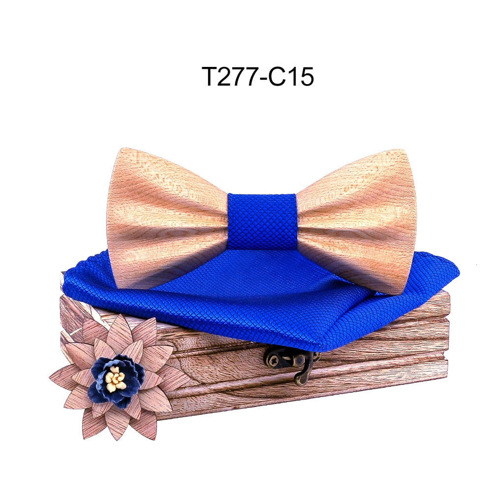 Carved Wooden Bow Tie