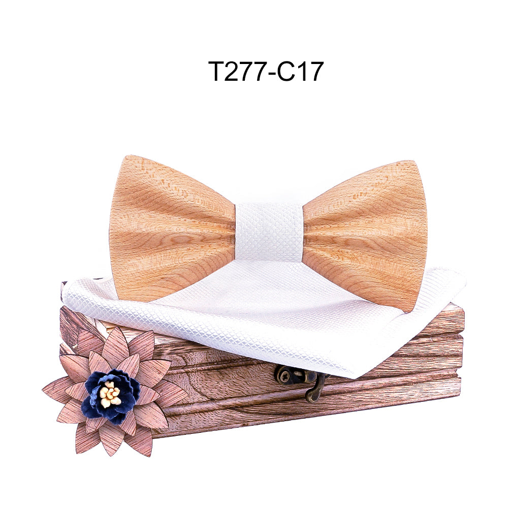 Carved Wooden Bow Tie