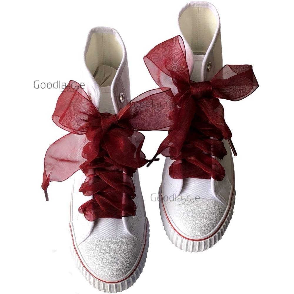 4cm Wide Chiffon Shoelaces Flat Ribbon Shoe Laces for Sneakers | 140cm/55Inch - Woodland Gatherer