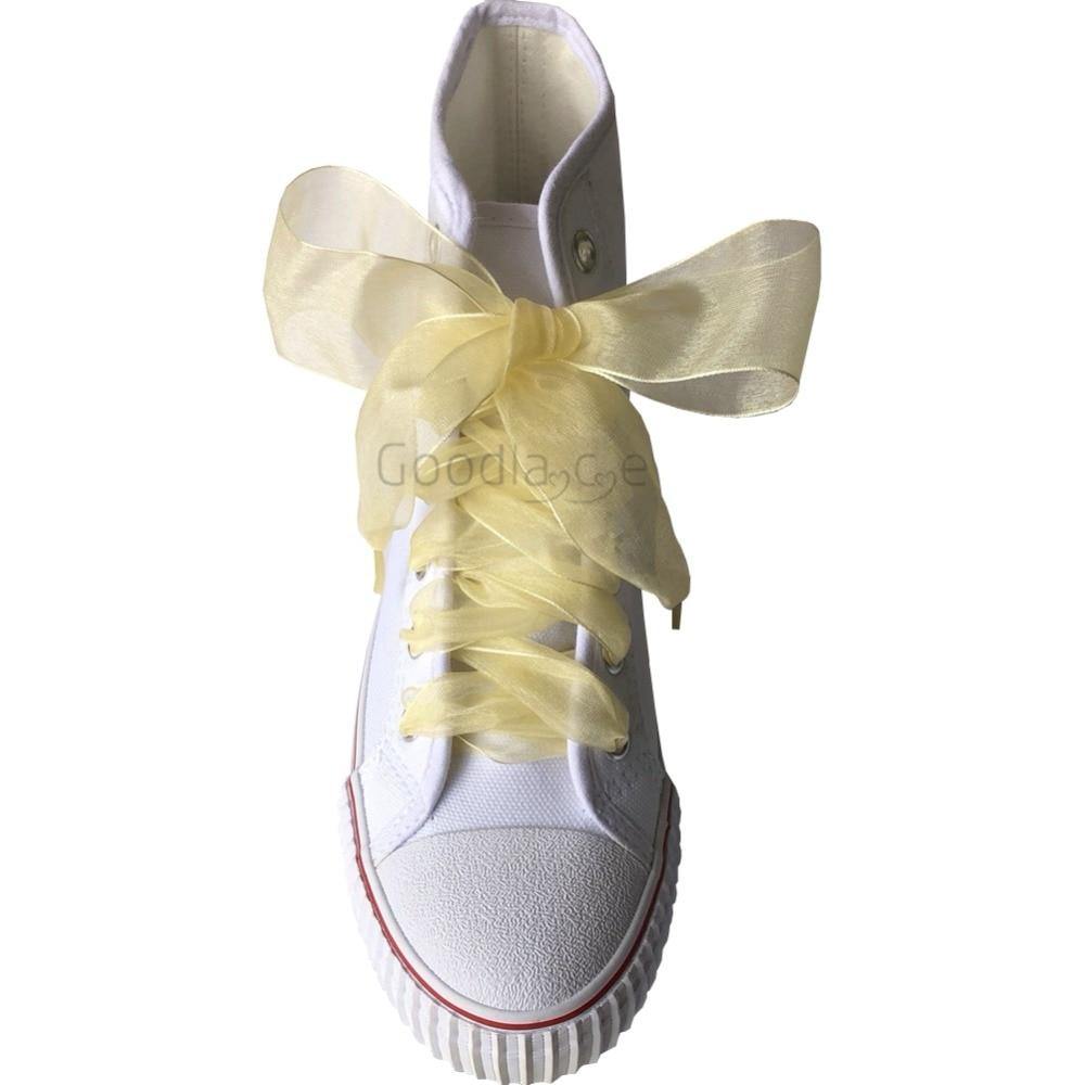 4cm Wide Chiffon Shoelaces Flat Ribbon Shoe Laces for Sneakers | 140cm/55Inch - Woodland Gatherer