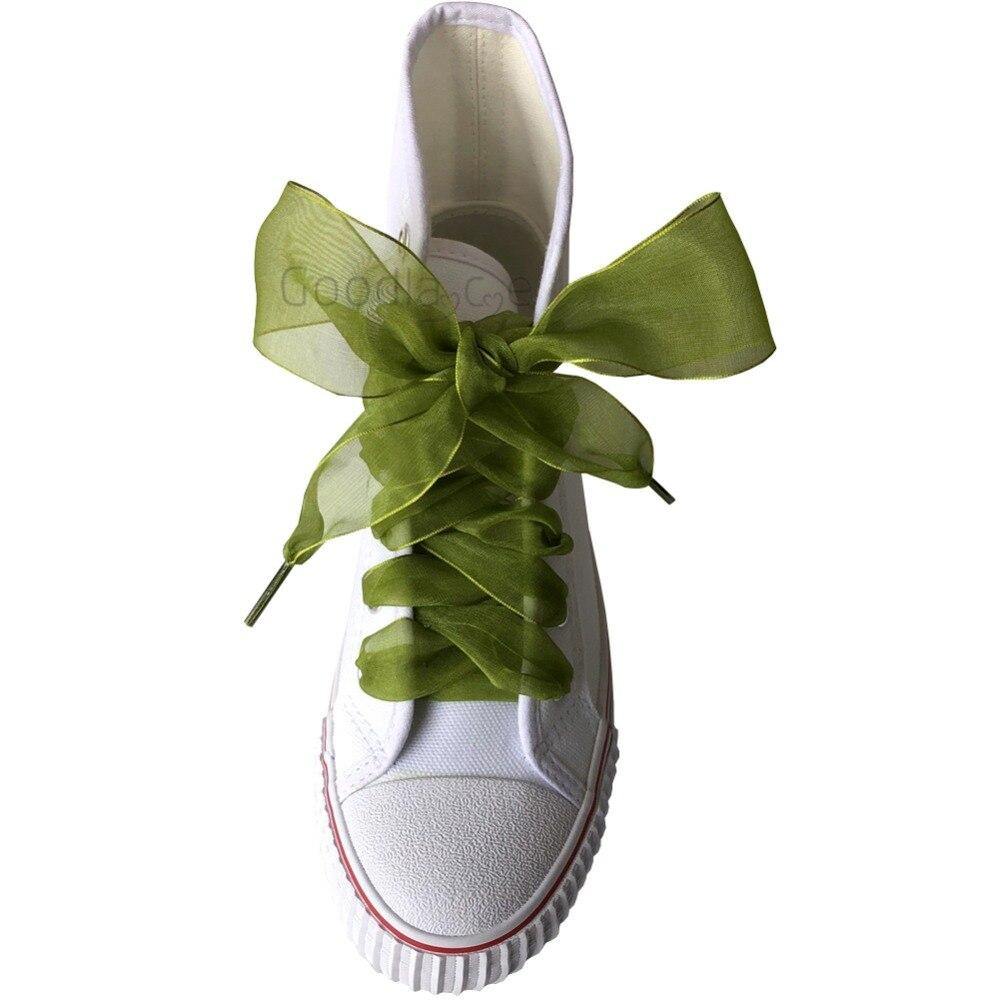 4cm Wide Chiffon Shoelaces Flat Ribbon Shoe Laces for Sneakers | 140cm/55Inch - Woodland Gatherer