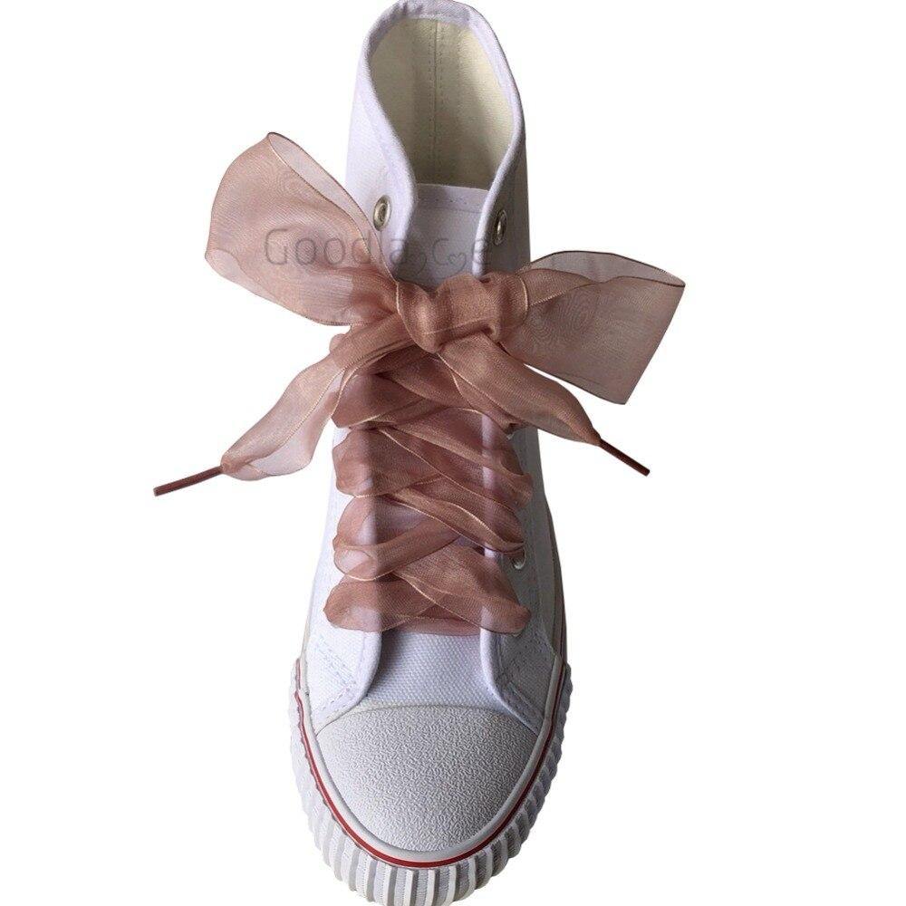 4cm Wide Chiffon Shoelaces Flat Ribbon Shoe Laces for Sneakers | 140cm/55Inch - Woodland Gatherer