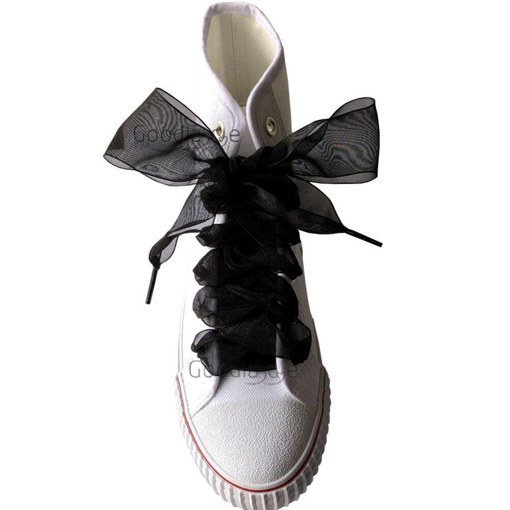 4cm Wide Chiffon Shoelaces Flat Ribbon Shoe Laces for Sneakers | 140cm/55Inch - Woodland Gatherer