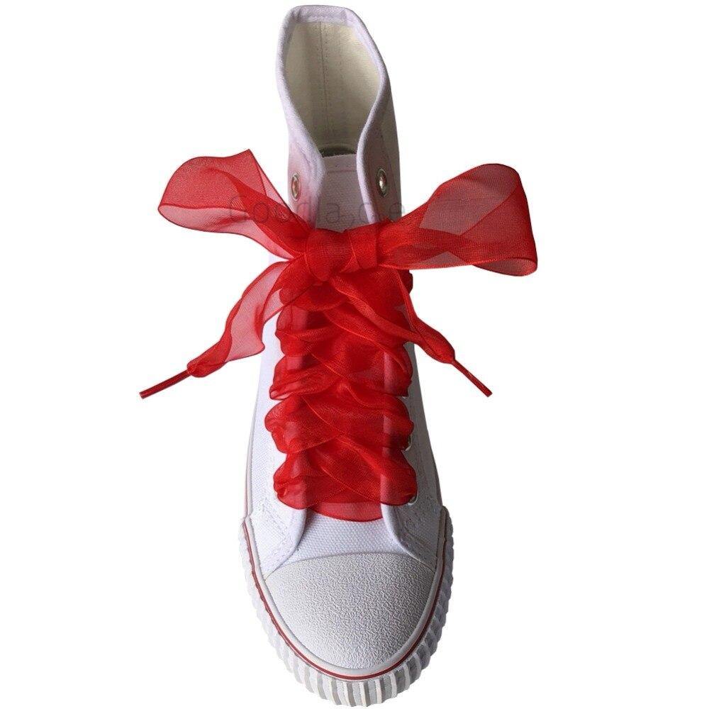 4cm Wide Chiffon Shoelaces Flat Ribbon Shoe Laces for Sneakers | 140cm/55Inch - Woodland Gatherer