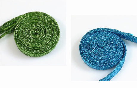 One Pair Glittery Flat Shoelaces 110cm