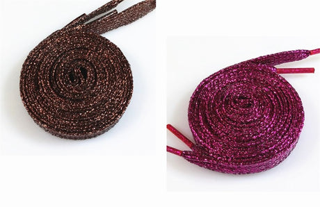 One Pair Glittery Flat Shoelaces 110cm