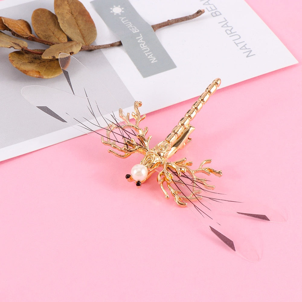 One Golden Dragonfly Hairpins
