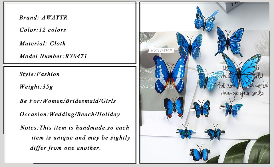 Woodland Dryad Butterfly Hairclips