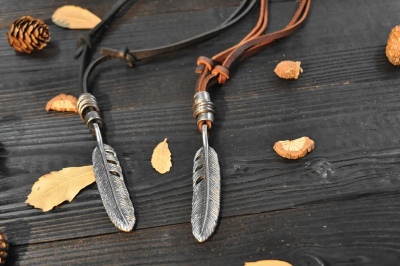 The Wishing Feather Leather Necklace
