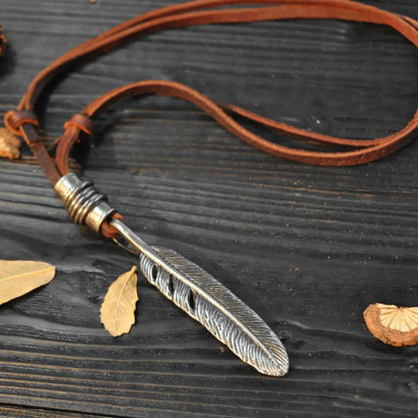 The Wishing Feather Leather Necklace