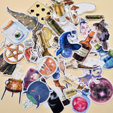 35 Hand Drawn Magicians Stickers Crafts Scrapbooking
