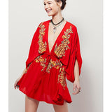 Embroidered Boho Mini Dress