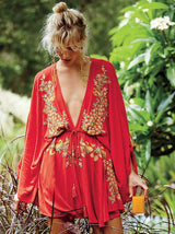 Embroidered Boho Mini Dress