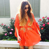 Embroidered Boho Mini Dress