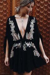 Embroidered Boho Mini Dress