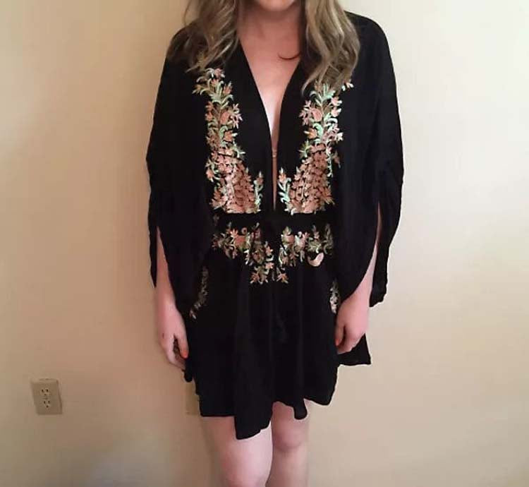 Embroidered Boho Mini Dress