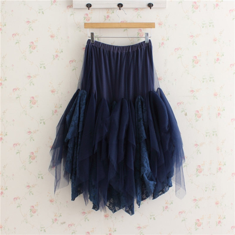 Mori Ruffled Lace Layering Skirt
