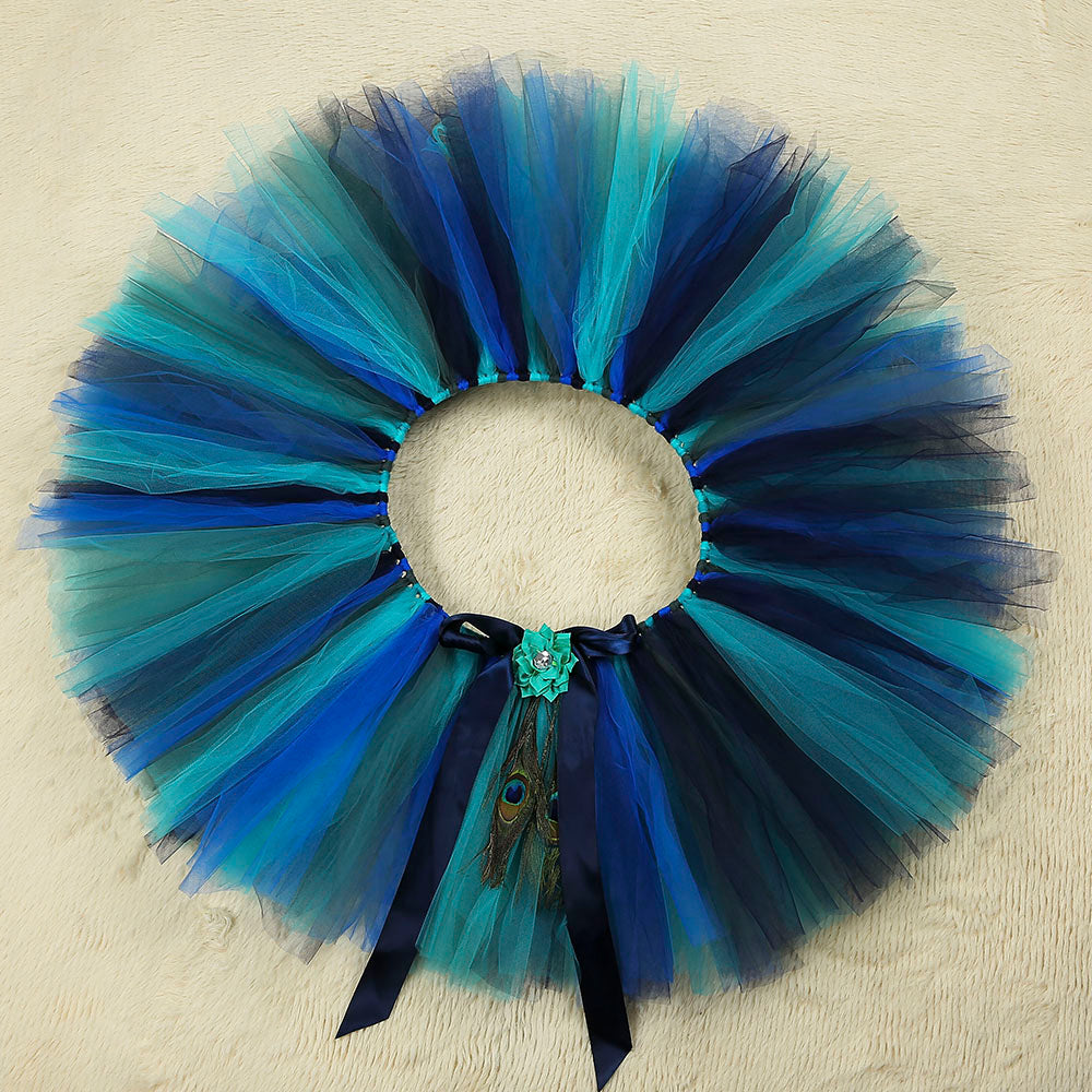 Mummy & Me Peacock Feather Tutu Skirt With Witches Hat