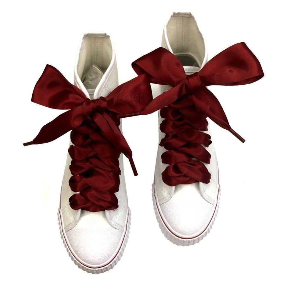 4cm Extra Wide Satin Shoelaces Flat Ribbon Laces for High-top Sneakers | 150cm/59Inch - Woodland Gatherer
