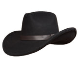Black Western Cowboy Hat Wool Felt