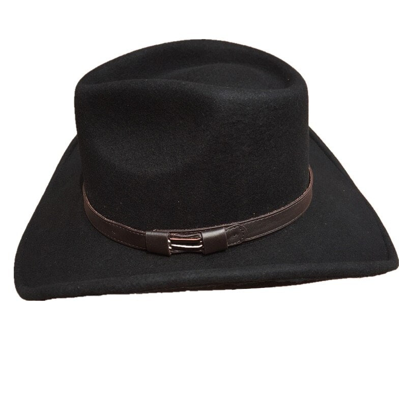 Black Western Cowboy Hat Wool Felt