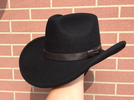 Black Western Cowboy Hat Wool Felt