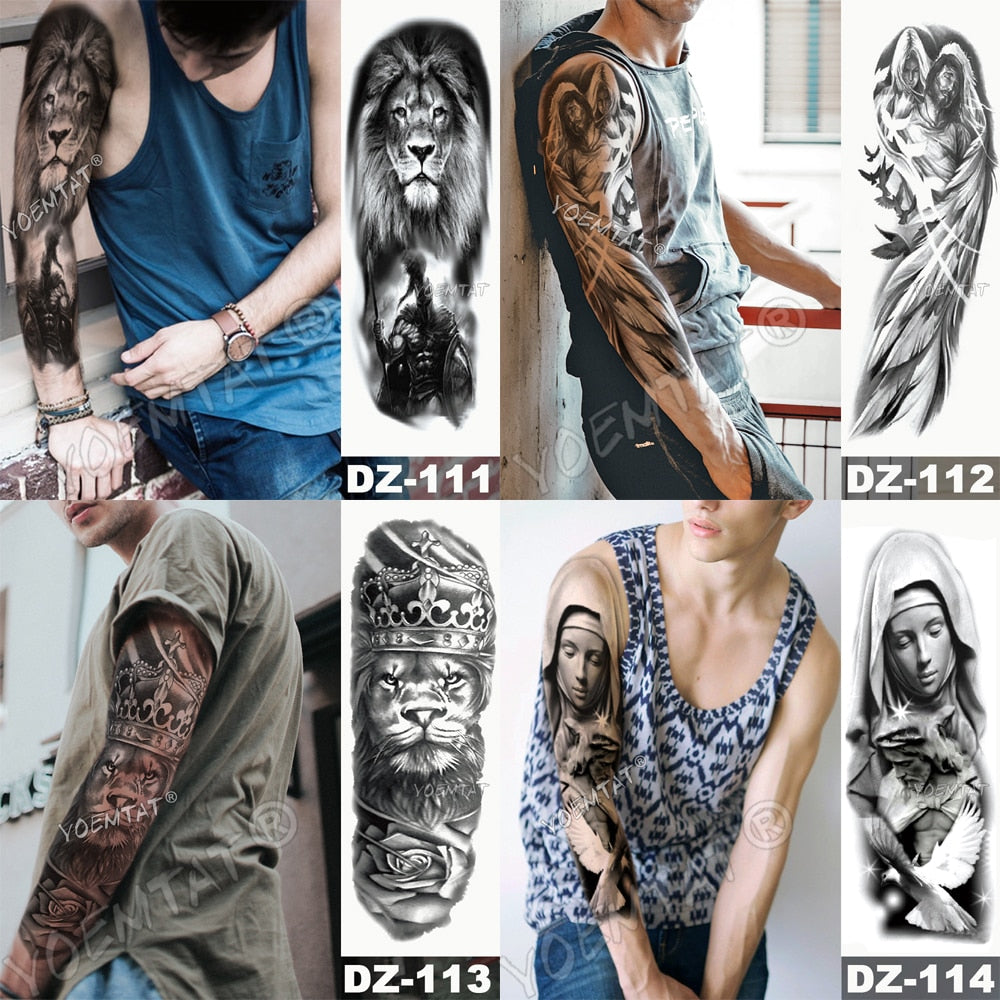 Lion King - Large Arm Sleeve Temporary Tattoo