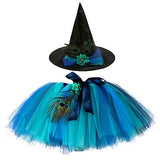 Mummy & Me Peacock Feather Tutu Skirt With Witches Hat