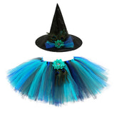 Mummy & Me Peacock Feather Tutu Skirt With Witches Hat
