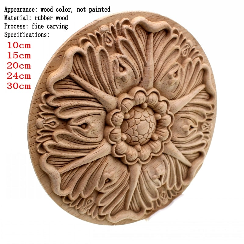 Ornamental Flower Wood Carving Unusual Home Decor