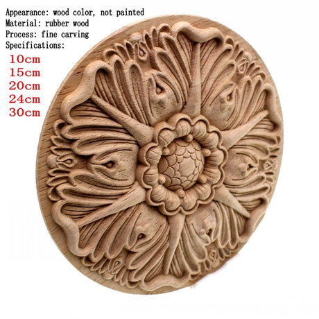 Ornamental Flower Wood Carving Unusual Home Decor