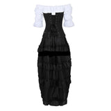 Steampunk Pirate Three-Piece Leather Costume Wench Shirt + Corset + Skirt